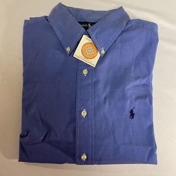 Ralph Lauren Yarmouth Shirt Men's 15 1/2 Blue Cotton Button Down  Long Sleeve - Picture 10 of 16